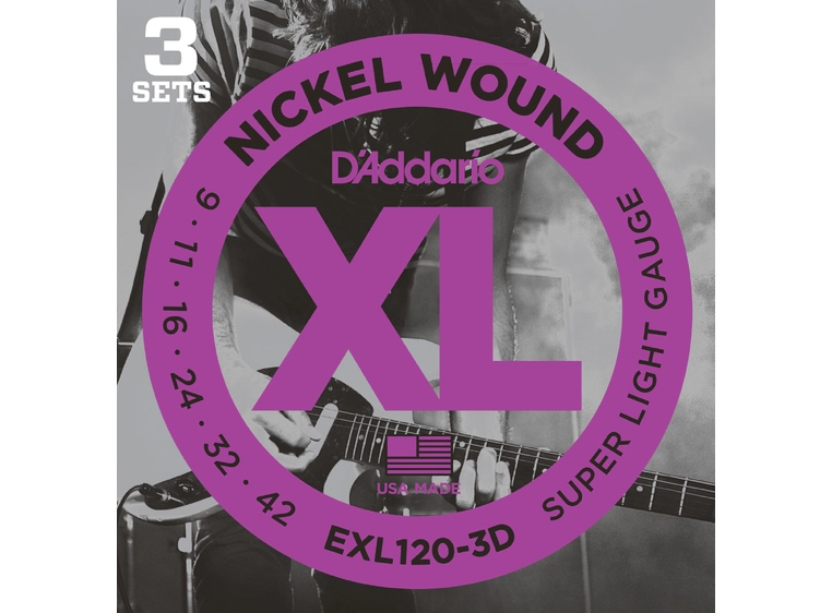 D'Addario EXL120-3D El. Gitar strenger (009-042) 3-pakning 